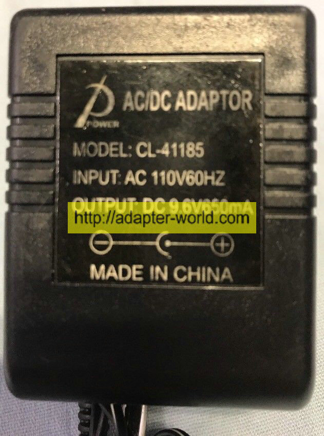 *100% Brand NEW* Power CL-41185 9.6VDC 650mA AC/DC Adaptor Free shipping!